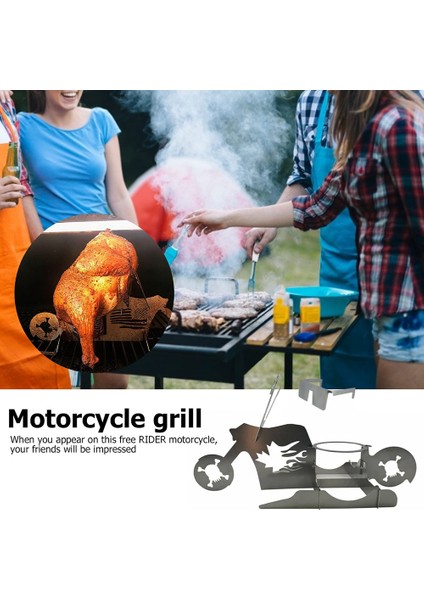 1 Adet Kamp Barbekü Malzemeleri Tavuk Standı Taşınabilir Bira Motosiklet Paslanmaz Çelik Barbekü Fırın Izgara Rafı (Yurt Dışından) fiyatları
