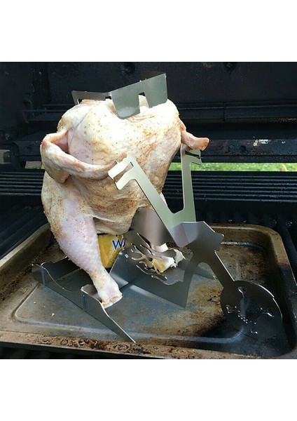 1 Adet Kamp Barbekü Malzemeleri Tavuk Standı Taşınabilir Bira Motosiklet Paslanmaz Çelik Barbekü Fırın Izgara Rafı (Yurt Dışından) modelleri