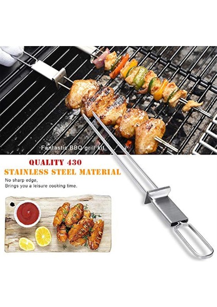 Barbekü Metal Şişler, Kamp Veya Ev Kullanımı Için Paslanmaz Çelik Şişler, Çubuklar, Tavuk, Sosis ve Dana Eti Için Yeniden Kullanılabilir Şişler (Yurt Dışından) modelleri