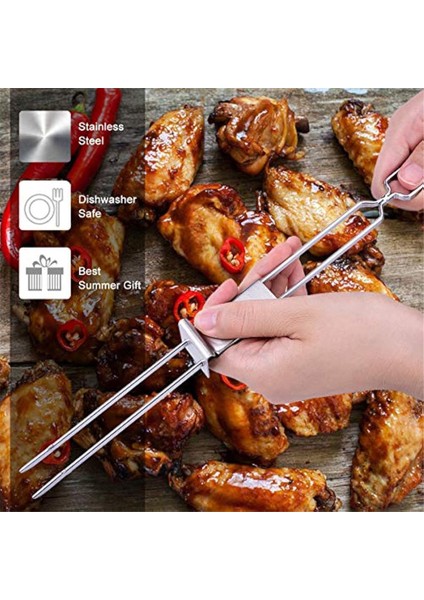 Barbekü Metal Şişler, Kamp Veya Ev Kullanımı Için Paslanmaz Çelik Şişler, Çubuklar, Tavuk, Sosis ve Dana Eti Için Yeniden Kullanılabilir Şişler (Yurt Dışından) indirimleri