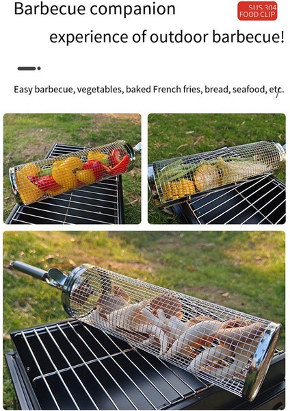 Saplı Açık Hava Barbekü Kafesi Için Tekerlekli Izgara Sepetleri Izgara Ağı Borusu Paslanmaz Çelik Büyük Yuvarlak Örgü B (Yurt Dışından) modelleri