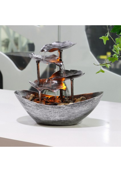 Ev Ofis Odası Masaüstü Dekorasyonu Için Rahatlatıcı Iç Mekan Şelale Çeşmesi Masaüstü Su Çeşmesi LED Işığı (Yurt Dışından) modelleri