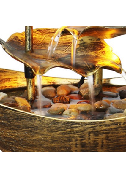 Ev Ofis Odası Masaüstü Dekorasyonu Için Rahatlatıcı Iç Mekan Şelale Çeşmesi Masaüstü Su Çeşmesi LED Işığı (Yurt Dışından) fırsatları