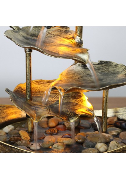 Ev Ofis Odası Masaüstü Dekorasyonu Için Rahatlatıcı Iç Mekan Şelale Çeşmesi Masaüstü Su Çeşmesi LED Işığı (Yurt Dışından) indirimleri