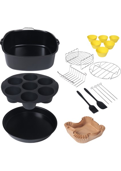 Instant Vortex Plus, Cosorı 6.4l, Tefal Xxl 6.2l, Breville ve Çoğu 5.7l Hava Fritözü Için Kare Hava Fritözü Aksesuarları (Yurt Dışından)