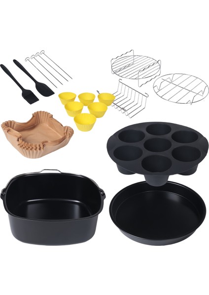 Instant Vortex Plus, Cosorı 6.4l, Tefal Xxl 6.2l, Breville ve Çoğu 5.7l Hava Fritözü Için Kare Hava Fritözü Aksesuarları (Yurt Dışından) fiyatları
