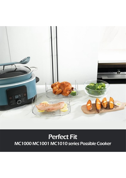 Krom Kaplamalı Buharlı Pişirici Rafı - Ninja Foodi Possible Cooker Pro 8,5 Qt Için Buhar ve Kızartma Rafı Aksesuarlarının Yerine Kullanılabilir (Yurt Dışından) modelleri