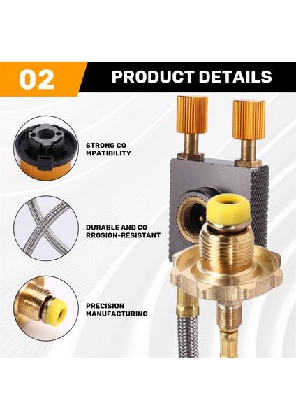 Açık Hava Kamp Gazlı Ocak Propan Dolum Adaptörü Gaz Tankı Dolum Vanası Bölünmüş Düz Gaz Tankı Dolum Konnektörü (Yurt Dışından) indirimleri