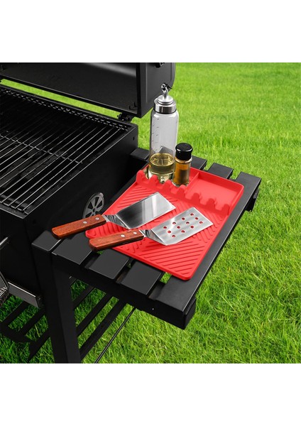 Barbekü Izgara Aksesuarları Yan Raf Matı Izgara Pedi Izgara Mutfak Tezgahı Spatula Silikon Mat Gri Küçük Araçlar (Yurt Dışından) indirimleri