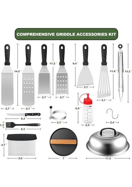 Düz Üst Barbekü Aksesuarları Seti, Barbekü Spatula Seti (Ekstra Büyük Spatula Ile), Düz Kapak, Açık Hava Barbekü Spatulası (Yurt Dışından) fırsatları