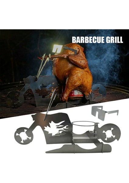 1 Adet Kamp Barbekü Malzemeleri Tavuk Standı Taşınabilir Bira Motosiklet Paslanmaz Çelik Barbekü Fırın Izgara Rafı (Yurt Dışından) fırsatları