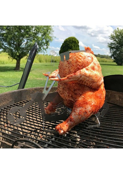 1 Adet Kamp Barbekü Malzemeleri Tavuk Standı Taşınabilir Bira Motosiklet Paslanmaz Çelik Barbekü Fırın Izgara Rafı (Yurt Dışından) indirimleri