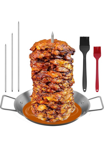 Al Pastor Izgara Şişi, Paslanmaz Çelik Dikey Şiş, 3 Çıkarılabilir Çivili Brezilya Dikey Şiş Standı (Yurt Dışından) modelleri