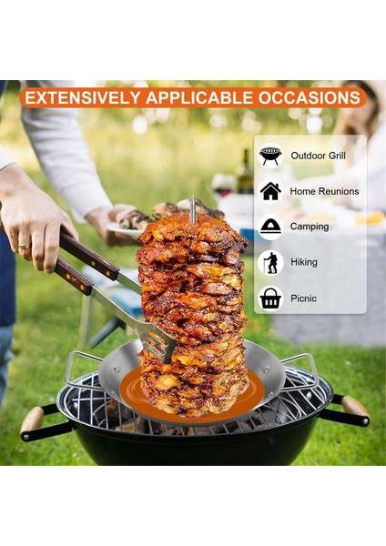 Al Pastor Izgara Şişi, Paslanmaz Çelik Dikey Şiş, 3 Çıkarılabilir Çivili Brezilya Dikey Şiş Standı (Yurt Dışından) fırsatları