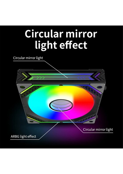 Teucer Jm-2 Kablosuz 3'ü 1 Arada Kasa Fanı 12V Pwm Dairesel Aynalı Argb 120MM Cpu Sıvı Soğutma Vantilatörü Siyah-Ters (Yurt Dışından)