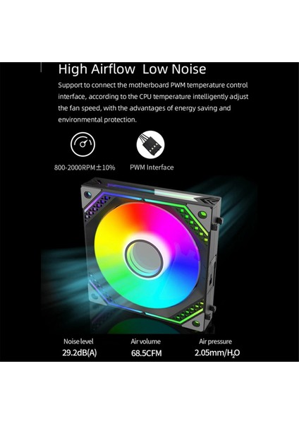 Teucer Jm-2 Kablosuz 3'ü 1 Arada Kasa Fanı 12V Pwm Dairesel Aynalı Argb 120MM Cpu Sıvı Soğutma Vantilatörü Siyah-Ters (Yurt Dışından) indirimleri