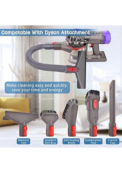 Dyson V7 V8 V10 V11 V15 Elektrikli Süpürge Parçaları Için Hortum Uzatma Ucu + Esnek Dar Alan Başlığı + Adaptör Aksesuarları (Yurt Dışından) indirimleri