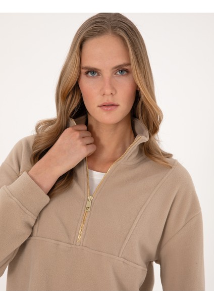 Kadın Bej Comfort Fit Sweatshirt 50314954-VR011 fiyatları