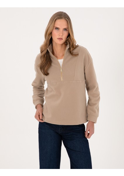 Kadın Bej Comfort Fit Sweatshirt 50314954-VR011 modelleri