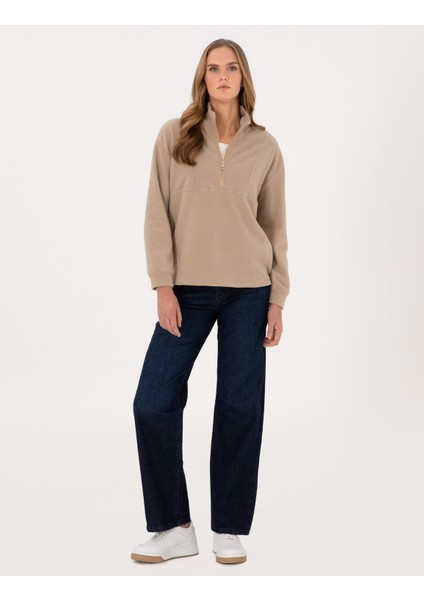 Kadın Bej Comfort Fit Sweatshirt 50314954-VR011 fırsatları