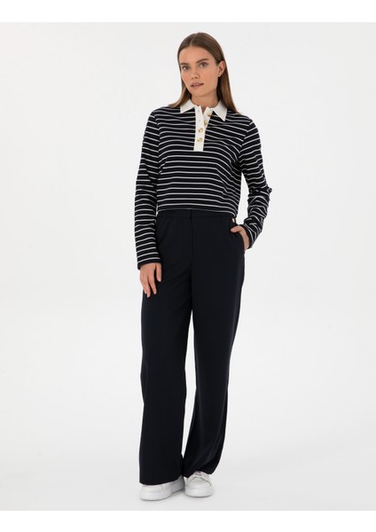 Kadın Lacivert Loose Fit Kanvas Pantolon 50314119-VR033 modelleri