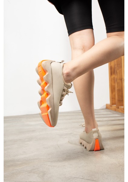 Günlük Kadın Sneaker Spor Ayakkabı Bağcıklı Triko Tırtıklı Kalın Taban Hafif Rahat Esnek Hava Alabilen 300 modelleri