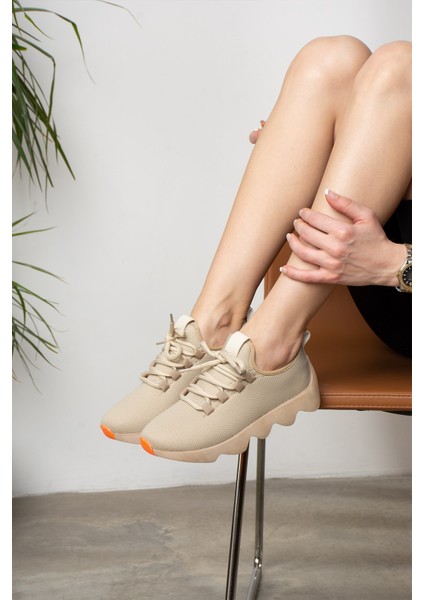 Günlük Kadın Sneaker Spor Ayakkabı Bağcıklı Triko Tırtıklı Kalın Taban Hafif Rahat Esnek Hava Alabilen 300 fırsatları