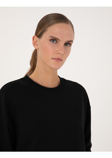 Kadın Siyah Oversize Sweatshirt 50314963-VR046 fiyatları