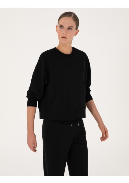 Kadın Siyah Oversize Sweatshirt 50314963-VR046 modelleri