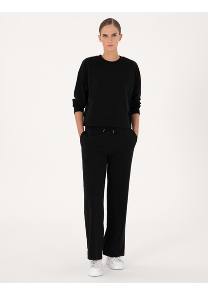 Kadın Siyah Oversize Sweatshirt 50314963-VR046 fırsatları