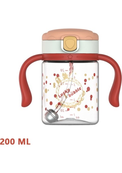 Çocuklar Için Sippy Pipetli Şişe El Tipi Su Şişesi Kapaklı Taşınabilir Bebek Kupası (Bpa Içermez, Fda YOK)-PEMBE/200ML (Yurt Dışından)