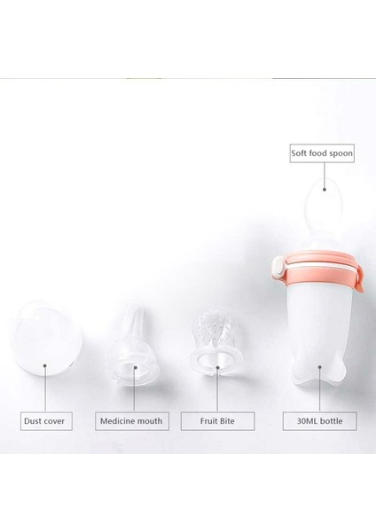 Bebek Maması Şişe Sıkmalı Besleyici Bebekler Için Bebek Besleme Emziği (Fda Yok, Bpa Içermez)-Pembe (Yurt Dışından)