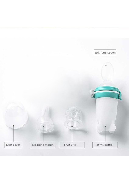 Bebek Maması Şişe Sıkmalı Besleyici Bebekler Için Bebek Besleme Emziği (Fda Yok, Bpa Içermez)-Mavi (Yurt Dışından)