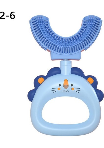 U Şekilli Çocuk Diş Fırçası Yumuşak Silikon Fırça Başlığı Küçük Bebek Diş Temizleme Malzemeleri (Bpa Içermez, Fda Sertifikası Yok)-Mavi/2-6 Yaş (Yurt Dışından)