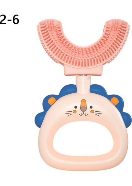 U Şekilli Çocuk Diş Fırçası Yumuşak Silikon Fırça Başlığı Küçük Bebek Diş Temizleme Malzemeleri (Bpa Içermez, Fda Sertifikası Yok)-Pembe/2-6 Yaş (Yurt Dışından)