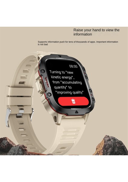 Su Geçirmez Kalp Atış Hızı Kan Oksijen Sağlık Uyku Izleme Bluetooth Telefon Ses Metal Bej (Yurt Dışından)