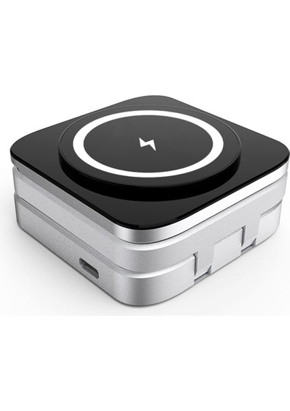 3'ü 1 Arada Kablosuz Şarj Cihazı Manyetik Cep Telefonu Hızlı Şarj Katlanır Stand Kulaklık Saat (Yurt Dışından) fiyatları