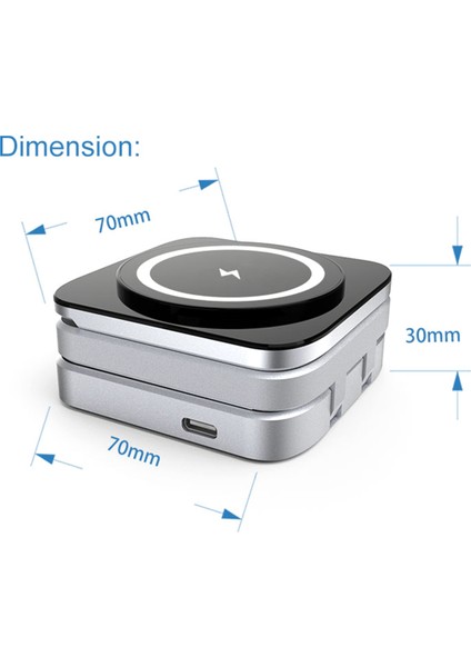 3'ü 1 Arada Kablosuz Şarj Cihazı Manyetik Cep Telefonu Hızlı Şarj Katlanır Stand Kulaklık Saat (Yurt Dışından) modelleri