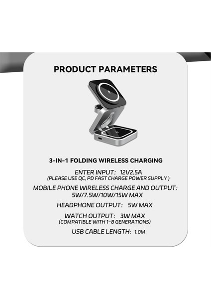 3'ü 1 Arada Kablosuz Şarj Cihazı Manyetik Cep Telefonu Hızlı Şarj Katlanır Stand Kulaklık Saat (Yurt Dışından) indirimleri
