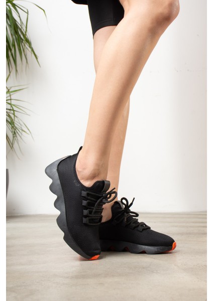 Günlük Kadın Sneaker Spor Ayakkabı Bağcıklı Triko Tırtıklı Kalın Taban Hafif Rahat Esnek Hava Alabilen 300 fiyatları
