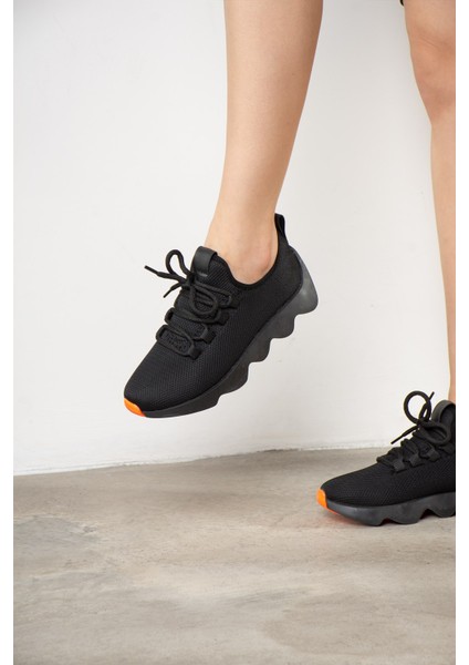 Günlük Kadın Sneaker Spor Ayakkabı Bağcıklı Triko Tırtıklı Kalın Taban Hafif Rahat Esnek Hava Alabilen 300 fırsatları