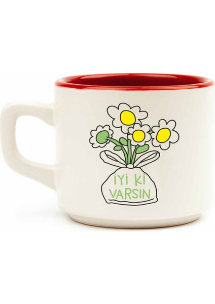 Iyi Ki Varsın Papatya Buketi Beyaz Venüs Kupa - Hediyelik Kupa Fincan Mug