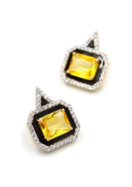 Taşlı Küpe - Altın