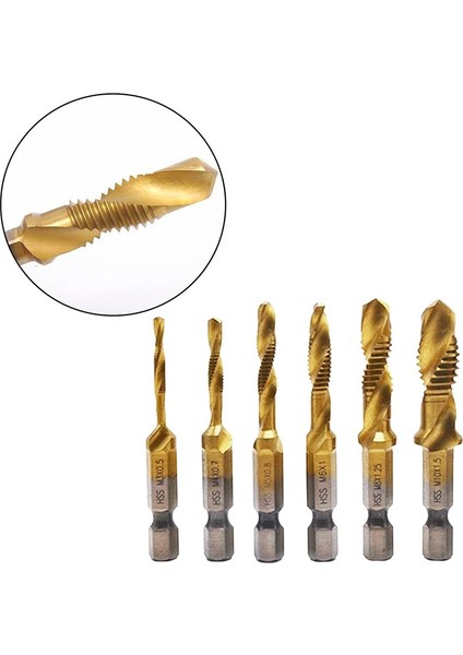 6 Adet M3M10 Vida Musluğu Matkap Uçları Hss Muslukları Havşa Açma Çapak Alma Seti Metrik Kombinasyon Ucu Yüksek Hızlı Çelik Hızlı Değıştirme Altıgen (Yurt Dışından) fiyatları