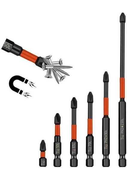 6 Adet Endüstriyel Ph2 Güçlü Manyetik Uç Seti Darbe Alaşımlı Matkap Uçları Sertlik Tornavida Uçları Tornavida Elaletler (Yurt Dışından) fiyatları