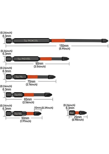 6 Adet Endüstriyel Ph2 Güçlü Manyetik Uç Seti Darbe Alaşımlı Matkap Uçları Sertlik Tornavida Uçları Tornavida Elaletler (Yurt Dışından) indirimleri