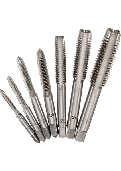 7 Adet/takım M3M12 Metrik Manuel Düz Oluklu Dişli Kılavuz Seti Metrik Manuel Kılavuz Matkap Ucu Seti Manuel Aletset (Yurt Dışından)