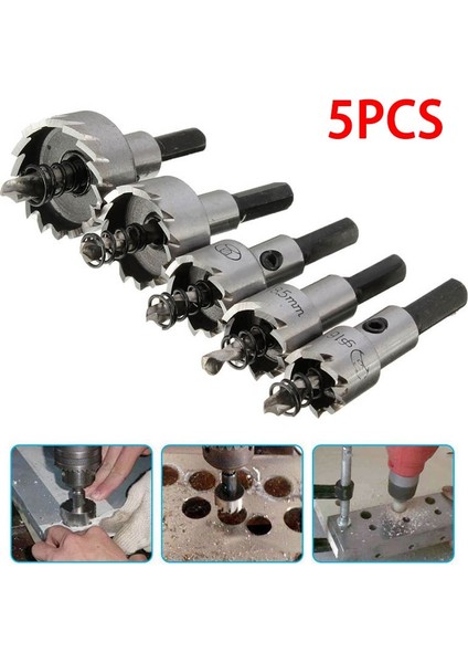 Delysia King 5 Adet Yüksek Kaliteli Yüksek Hızlı Çelik Matkap Ucu Delik Testeresi Seti Paslanmaz Çelik Metal Alaşım 1630MM Alet Seti (Yurt Dışından)