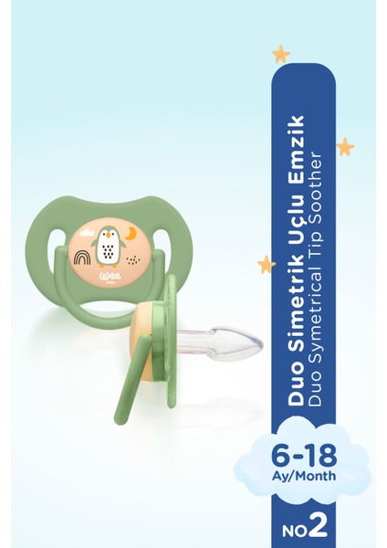 Duo Simetrik Uçlu Emzik 6-18 Ay No:2 modelleri