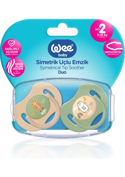 Duo Simetrik Uçlu Emzik 6-18 Ay No:2